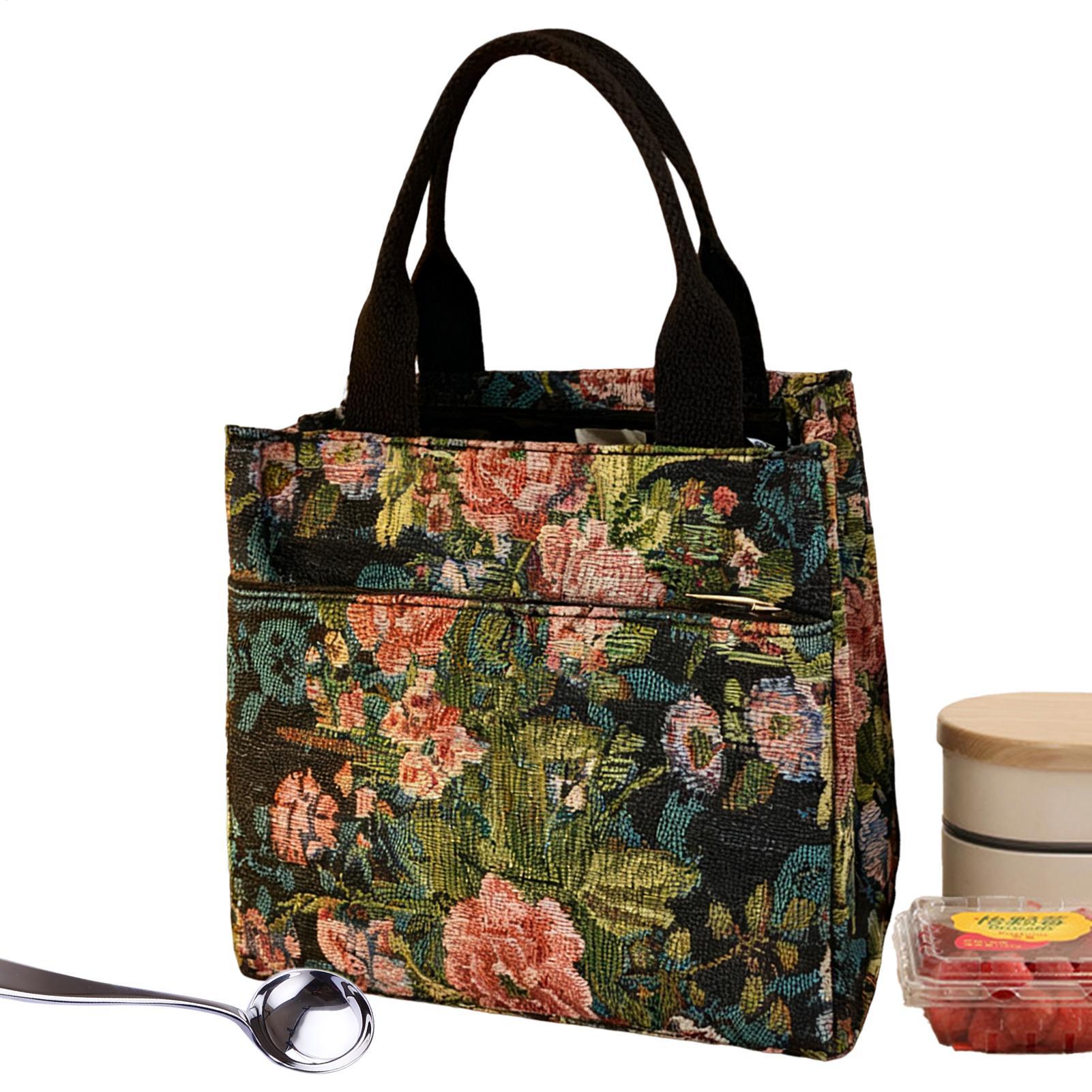 Tote Bag Sublimation - Yalıtımlı Öğle Yemeği Çantası Çiçek Desenli