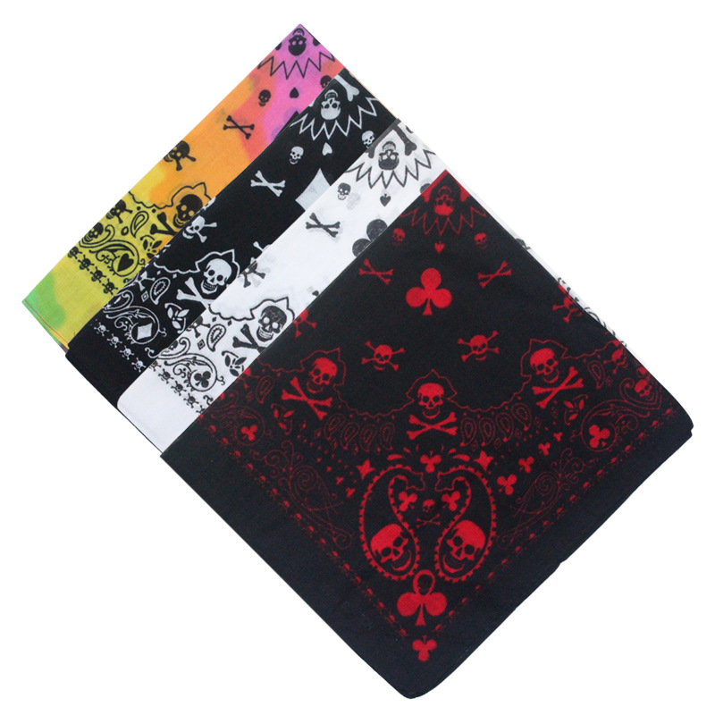 Bandana Blank White - 55 cm Beyaz Siyah Kırmızı Kafatası